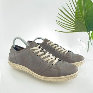 John Varvatos Leather Gray Men's Casual Sneakers Shoes Size 10 M Lace Up Shoes
